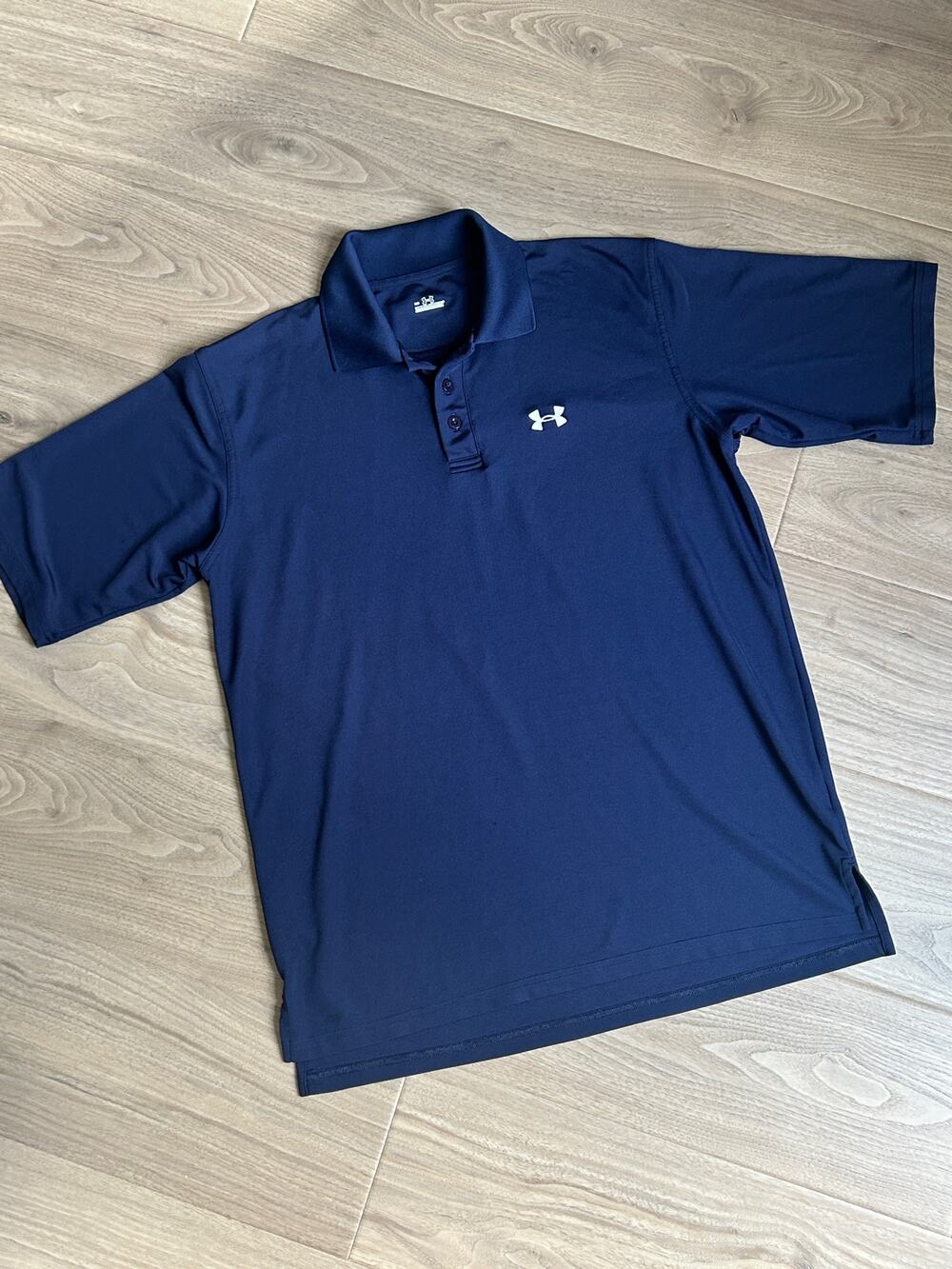 Men's Under Armour Navy Blue/White Polo, Medium